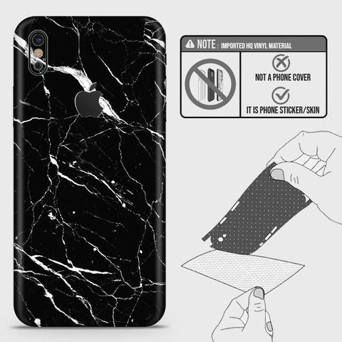 iPhone XS / X Back Skin - Design 6 - Trendy Black Marble Skin Wrap Back Sticker