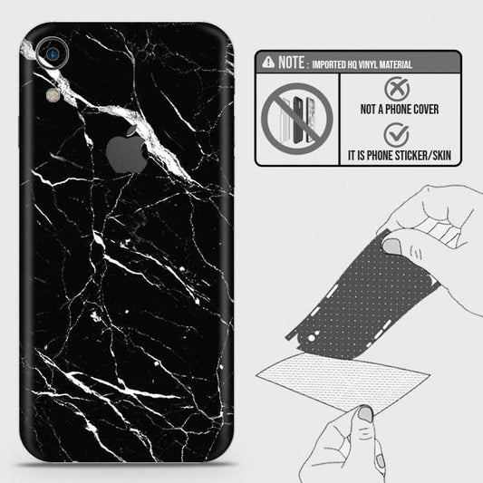 iPhone XR Back Skin - Design 6 - Trendy Black Marble Skin Wrap Back Sticker