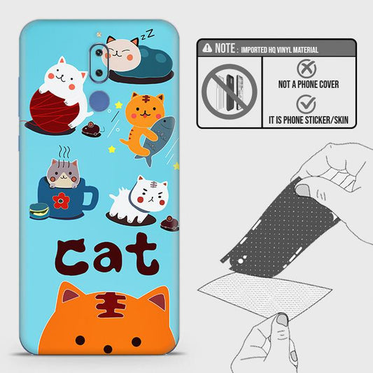 Huawei Mate 10 Lite Back Skin - Design 3 - Cute Lazy Cate Skin Wrap Back Sticker