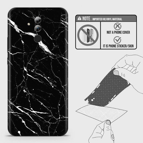 Huawei Mate 20 Lite Back Skin - Design 6 - Trendy Black Marble Skin Wrap Back Sticker