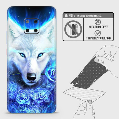 Huawei Mate 20 Pro Back Skin - Design 2 - Vintage Galaxy Wolf Skin Wrap Back Sticker