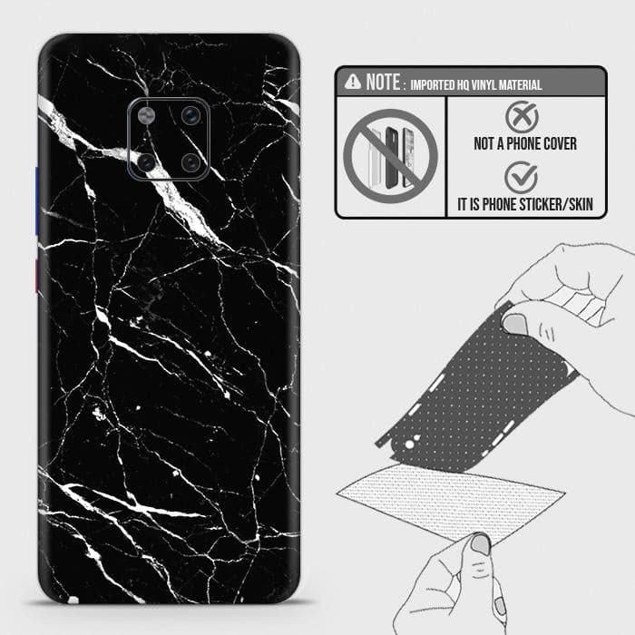 Huawei Mate 20 Pro Back Skin - Design 6 - Trendy Black Marble Skin Wrap Back Sticker