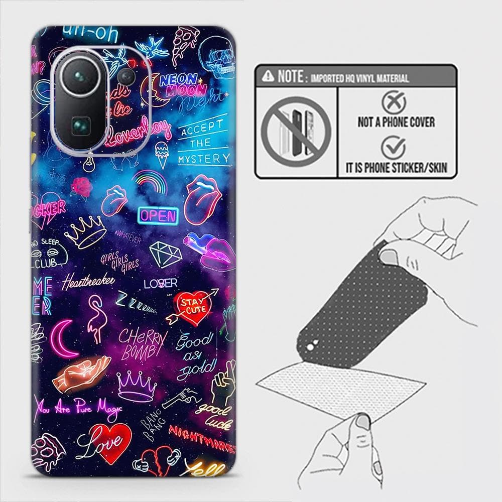 Xiaomi Mi 11 Pro Back Skin - Design 1 - Neon Galaxy Skin Wrap Back Sticker Without Sides