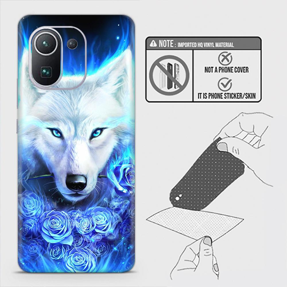 Xiaomi Mi 11 Pro Back Skin - Design 2 - Vintage Galaxy Wolf Skin Wrap Back Sticker Without Sides