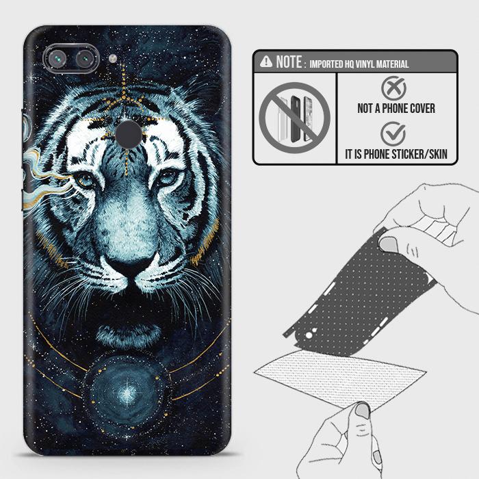 Xiaomi Mi 8 Lite Back Skin - Design 4 - Vintage Galaxy Tiger Skin Wrap Back Sticker