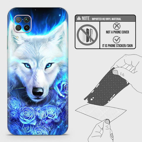 Huawei Nova 7i Back Skin - Design 2 - Vintage Galaxy Wolf Skin Wrap Back Sticker