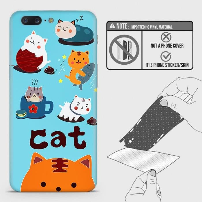 OnePlus 5 Back Skin - Design 3 - Cute Lazy Cate Skin Wrap Back Sticker