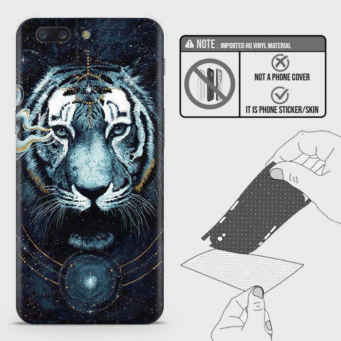 OnePlus 5 Back Skin - Design 4 - Vintage Galaxy Tiger Skin Wrap Back Sticker