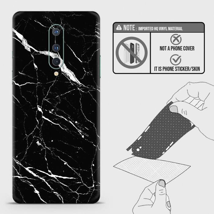 OnePlus 8 4G Back Skin - Design 6 - Trendy Black Marble Skin Wrap Back Sticker