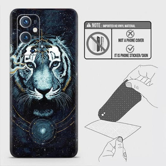 OnePlus 9 Pro Back Skin - Design 4 - Vintage Galaxy Tiger Skin Wrap Back Sticker Without Sides