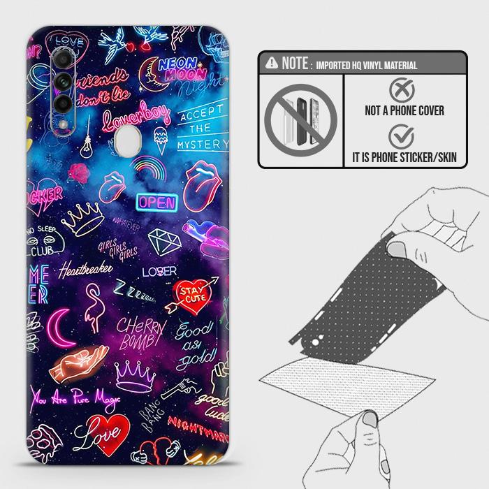 Oppo A31 Back Skin - Design 1 - Neon Galaxy Skin Wrap Back Sticker