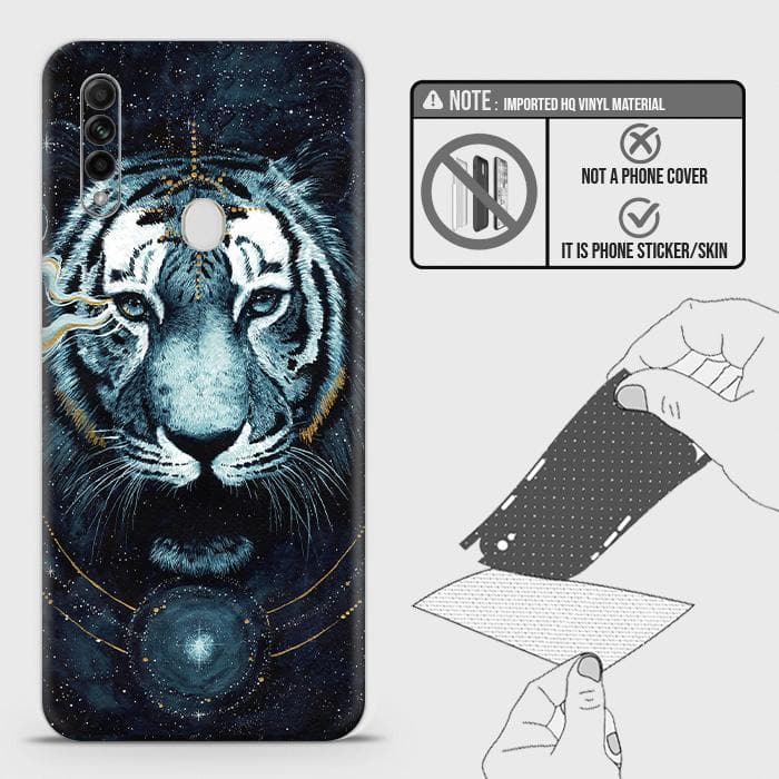 Oppo A8 Back Skin - Design 4 - Vintage Galaxy Tiger Skin Wrap Back Sticker