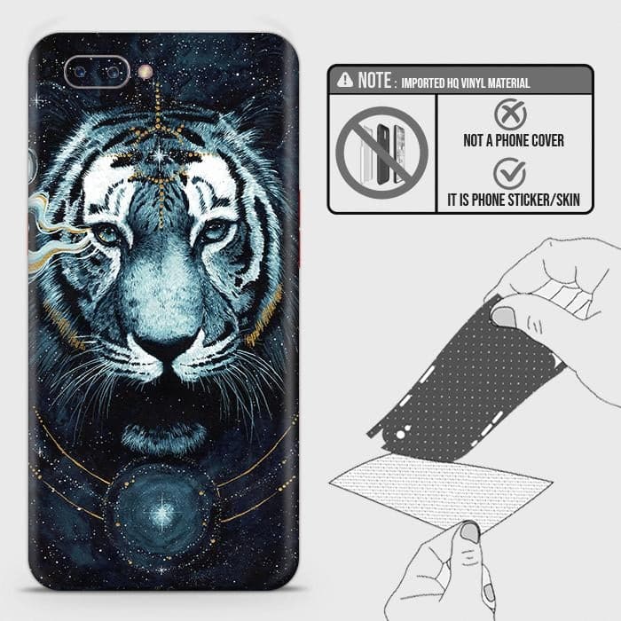 Oppo A5 Back Skin - Design 4 - Vintage Galaxy Tiger Skin Wrap Back Sticker