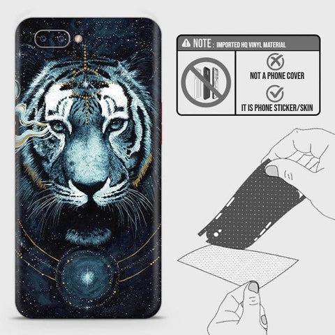 Oppo A12e Back Skin - Design 4 - Vintage Galaxy Tiger Skin Wrap Back Sticker