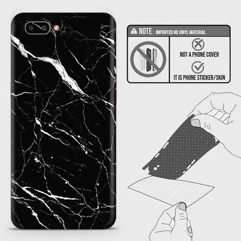 Oppo A5 Back Skin - Design 6 - Trendy Black Marble Skin Wrap Back Sticker