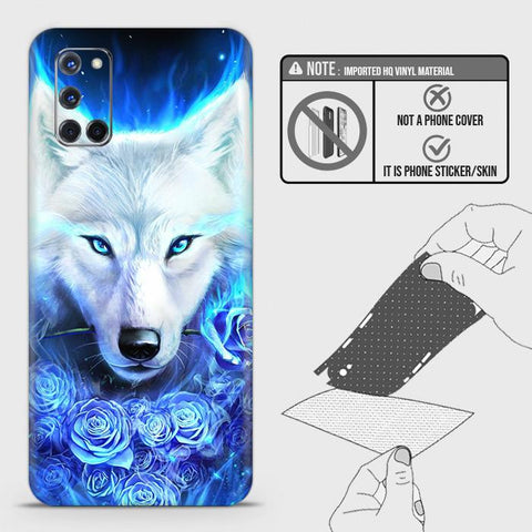 Oppo A92 Back Skin - Design 2 - Vintage Galaxy Wolf Skin Wrap Back Sticker