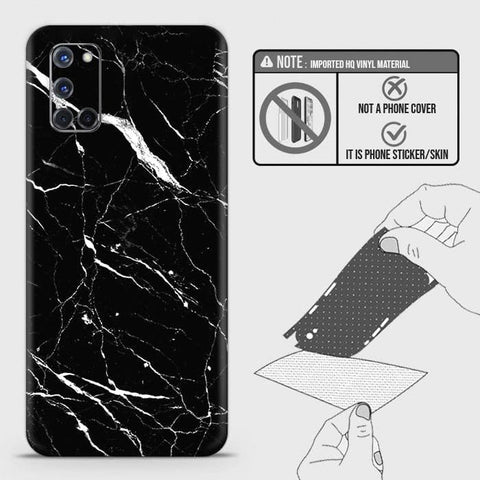 Oppo A72 Back Skin - Design 6 - Trendy Black Marble Skin Wrap Back Sticker