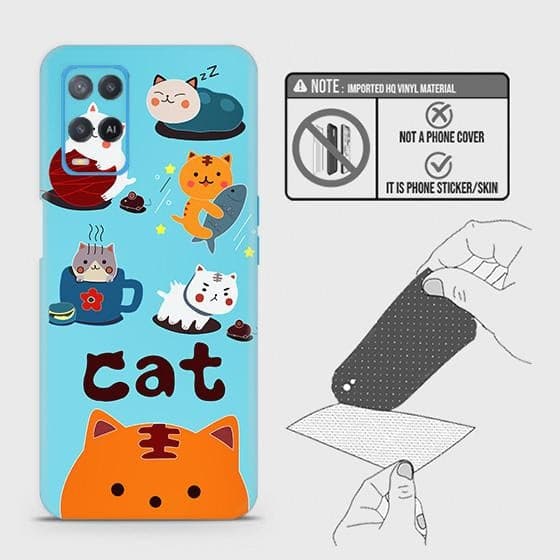 Oppo A54 4G Back Skin - Design 3 - Cute Lazy Cate Skin Wrap Back Sticker Without Sides