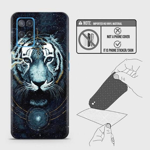 Oppo A54 4G Back Skin - Design 4 - Vintage Galaxy Tiger Skin Wrap Back Sticker Without Sides