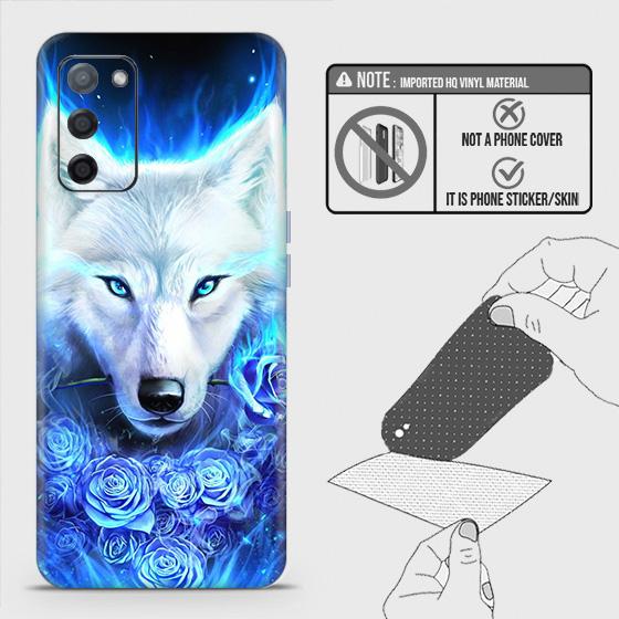 Oppo A55 5G Back Skin - Design 2 - Vintage Galaxy Wolf Skin Wrap Back Sticker