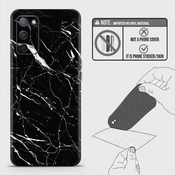 Oppo A55 5G Back Skin - Design 6 - Trendy Black Marble Skin Wrap Back Sticker