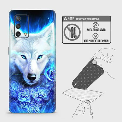 Oppo A74 4G Back Skin - Design 2 - Vintage Galaxy Wolf Skin Wrap Back Sticker Without Sides