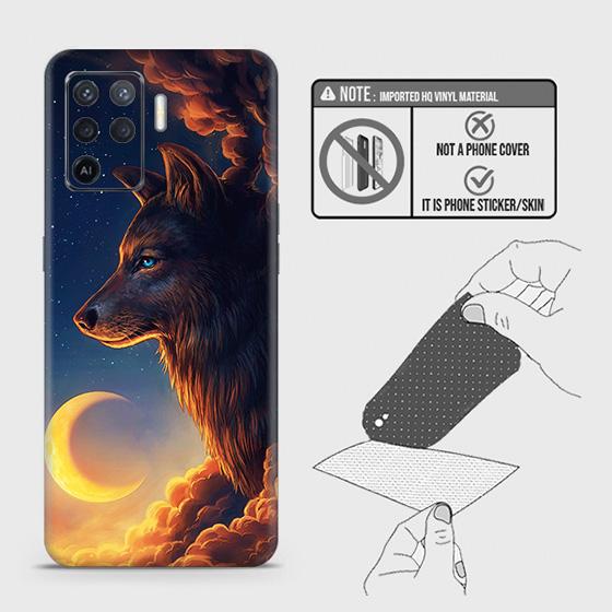 Oppo A94 4G Back Skin - Design 5 - Mighty Wolf Skin Wrap Back Sticker Without Sides