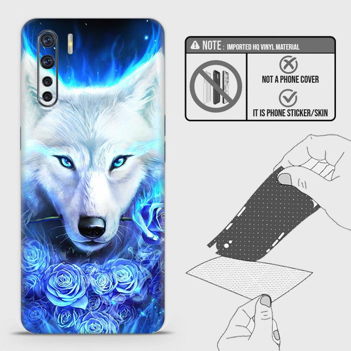 Oppo A91 Back Skin - Design 2 - Vintage Galaxy Wolf Skin Wrap Back Sticker