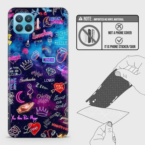 Oppo Reno 4F Back Skin - Design 1 - Neon Galaxy Skin Wrap Back Sticker