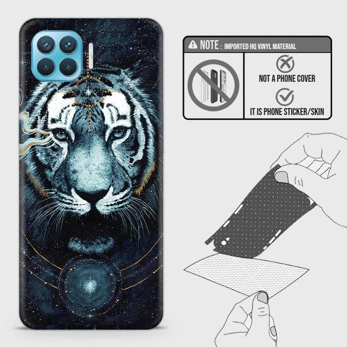 Oppo Reno 4F Back Skin - Design 4 - Vintage Galaxy Tiger Skin Wrap Back Sticker