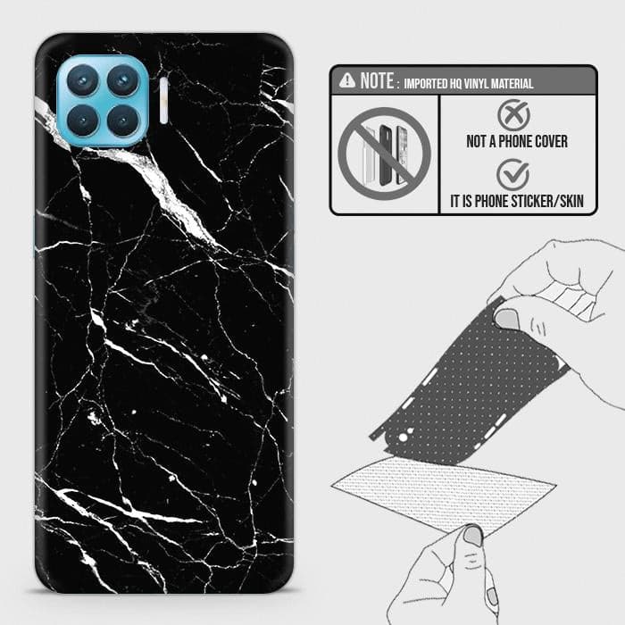 Oppo F17 Pro Back Skin - Design 6 - Trendy Black Marble Skin Wrap Back Sticker