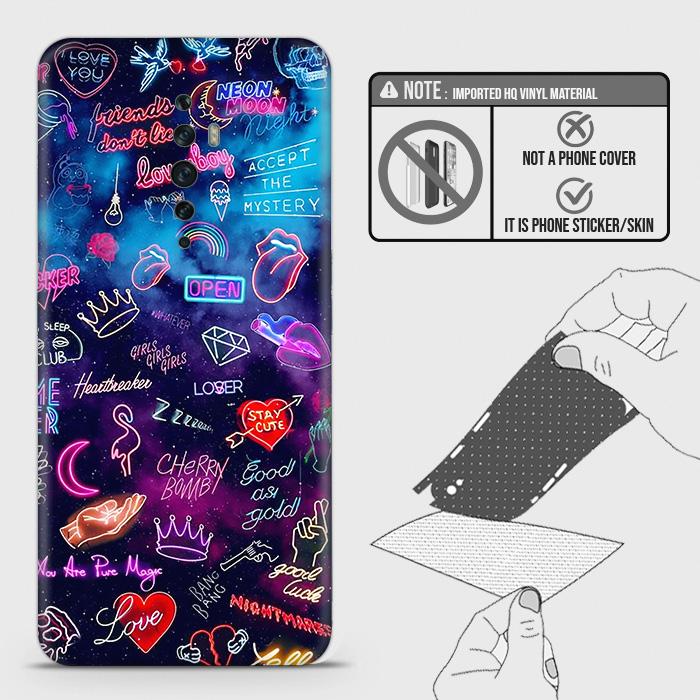 Oppo Reno 2Z Back Skin - Design 1 - Neon Galaxy Skin Wrap Back Sticker