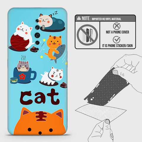 Oppo Reno 2Z Back Skin - Design 3 - Cute Lazy Cate Skin Wrap Back Sticker