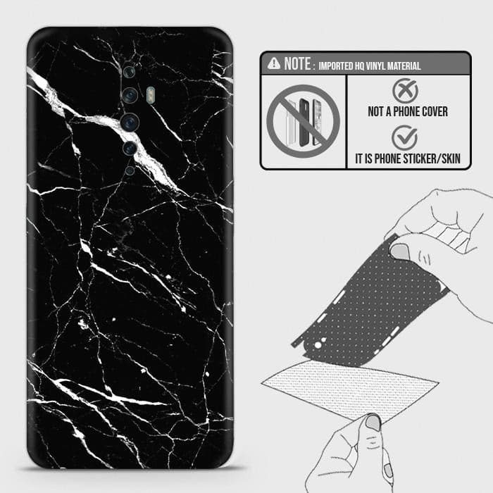 Oppo Reno 2Z Back Skin - Design 6 - Trendy Black Marble Skin Wrap Back Sticker