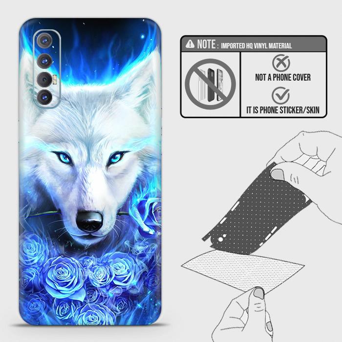 Oppo Reno 3 Pro Back Skin - Design 2 - Vintage Galaxy Wolf Skin Wrap Back Sticker