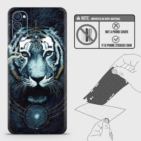 Oppo Reno 4 5G Back Skin - Design 4 - Vintage Galaxy Tiger Skin Wrap Back Sticker