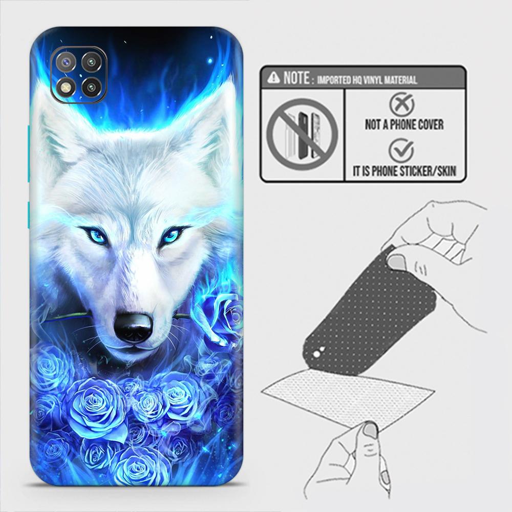 Xiaomi Poco C3 Back Skin - Design 2 - Vintage Galaxy Wolf Skin Wrap Back Sticker Without Sides