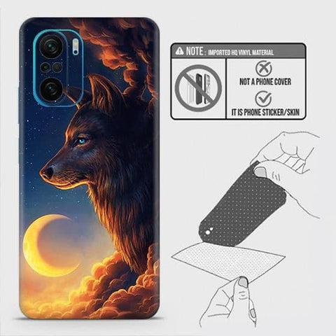 Xiaomi Poco F3 Back Skin - Design 5 - Mighty Wolf Skin Wrap Back Sticker Without Sides