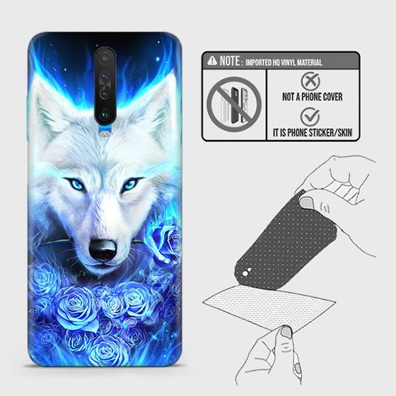 Xiaomi Poco X2 Back Skin - Design 2 - Vintage Galaxy Wolf Skin Wrap Back Sticker Without Sides