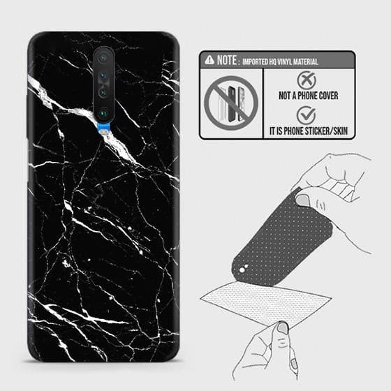 Xiaomi Poco X2 Back Skin - Design 6 - Trendy Black Marble Skin Wrap Back Sticker Without Sides