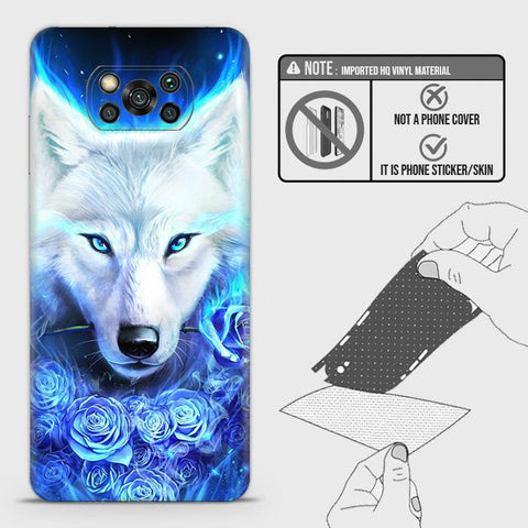 Xiaomi Poco X3 Back Skin - Design 2 - Vintage Galaxy Wolf Skin Wrap Back Sticker