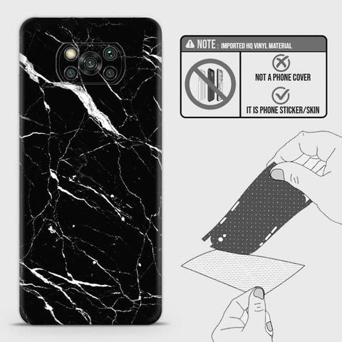 Xiaomi Poco X3 Back Skin - Design 6 - Trendy Black Marble Skin Wrap Back Sticker