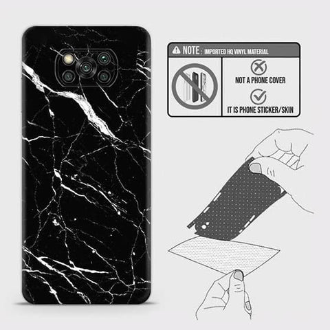 Xiaomi Poco X3 Pro Back Skin - Design 6 - Trendy Black Marble Skin Wrap Back Sticker Without Sides