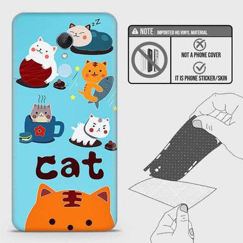 Realme 5 Back Skin - Design 3 - Cute Lazy Cate Skin Wrap Back Sticker