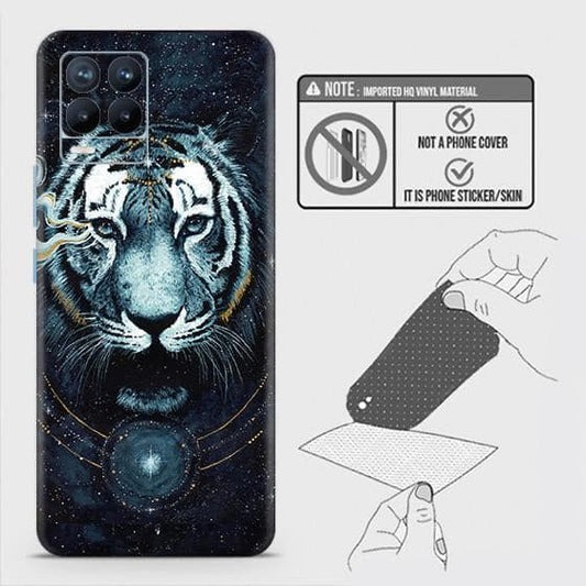 Realme 8 Back Skin - Design 4 - Vintage Galaxy Tiger Skin Wrap Back Sticker Without Sides