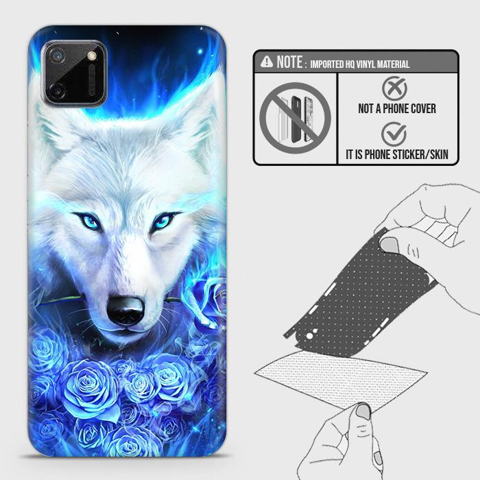 Realme C11 Back Skin - Design 2 - Vintage Galaxy Wolf Skin Wrap Back Sticker