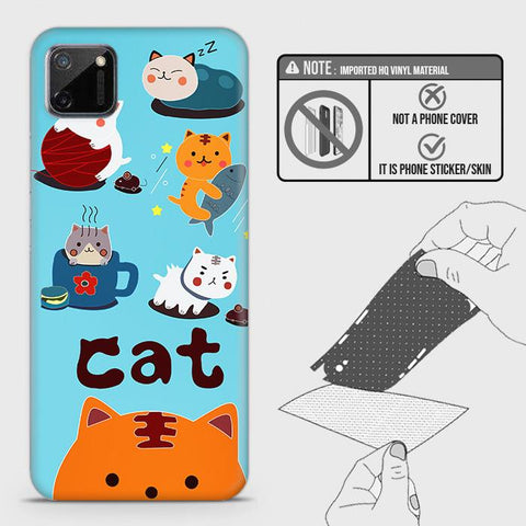 Realme C11 Back Skin - Design 3 - Cute Lazy Cate Skin Wrap Back Sticker