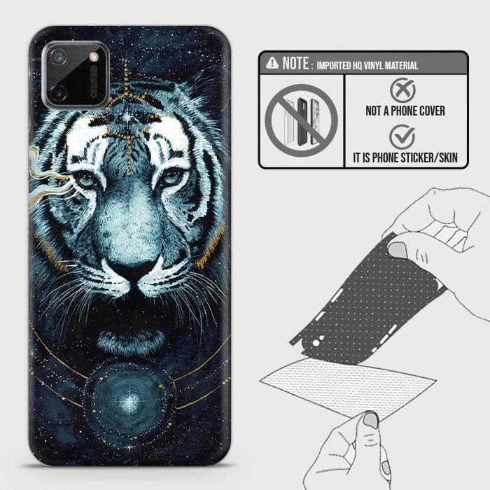 Realme C11 Back Skin - Design 4 - Vintage Galaxy Tiger Skin Wrap Back Sticker