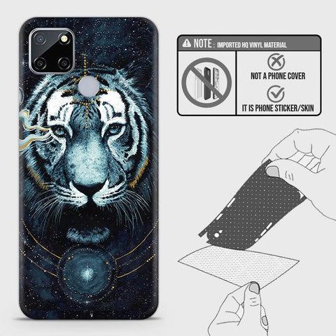 Realme C12 Back Skin - Design 4 - Vintage Galaxy Tiger Skin Wrap Back Sticker