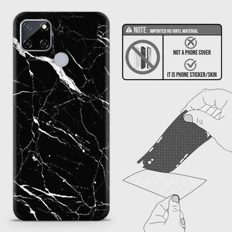 Realme C12 Back Skin - Design 6 - Trendy Black Marble Skin Wrap Back Sticker